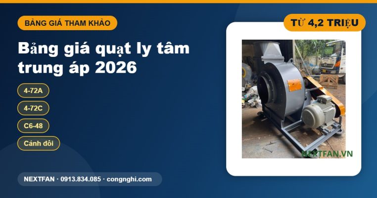 Bảng giá quạt ly tâm trung áp Nextfan