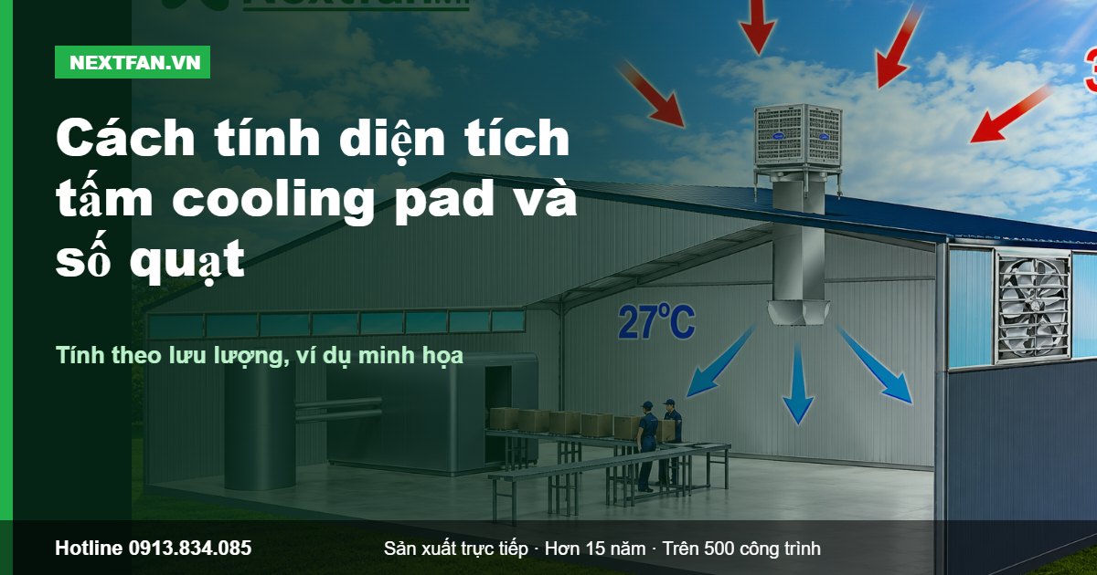 Cách tính diện tích tấm cooling pad và số quạt cho nhà xưởng