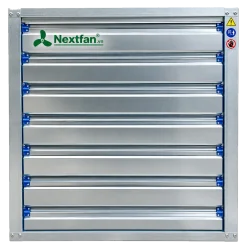 Mặt trước quạt hút vuông Nextfan với nan chớp tự động