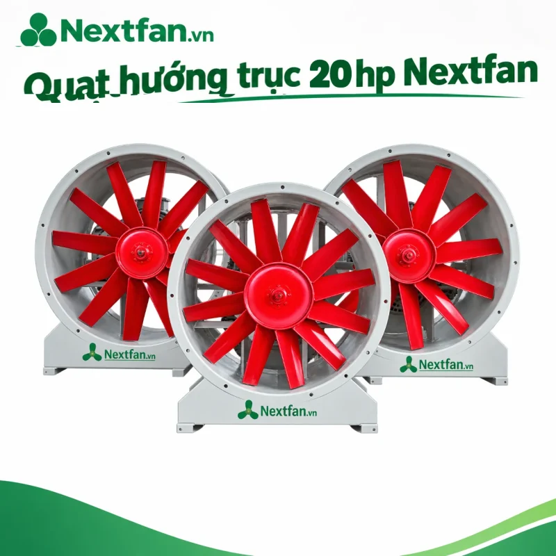Quạt hướng trục 20HP: bài toán cấp gió bù và cửa lấy gió 1 quạt hướng trục 20hp Nextfan