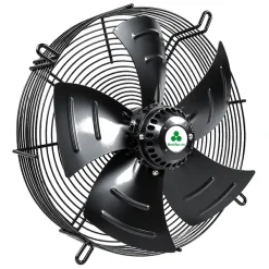 Quạt tản nhiệt công nghiệp FZY-4 Nextfan: cánh đen, motor rotor ngoài, lưới bảo vệ có tai bắt