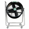 Quạt thông gió di động FA-C1 Nextfan: vỏ tròn sơn đen, lưới bảo vệ, khung ống có 4 bánh xe