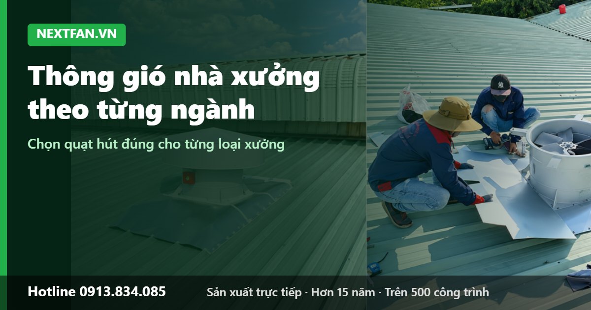 Thông gió nhà xưởng theo từng ngành: xưởng may, cơ khí, sơn, thực phẩm, tầng hầm 1 Thông gió nhà xưởng theo ngành - Nextfan